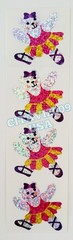 JILLSON & ROBERTS HAMBLY PRISMATIC GLITTER STICKERS BALLET TEDDY BEAR BALLERINA