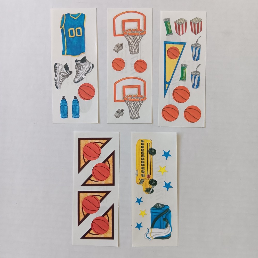 Lot of 5 Creative Memories Basketball Theme Studio Sticker Strips