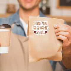 Parzcot Thank You for Shopping Stickers Roll 500pcs Boho Handmade