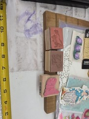 Mixed Scrapbooking Junk Journal Shadow Box Lot 5- Cardstock, Stamps, Ephemera