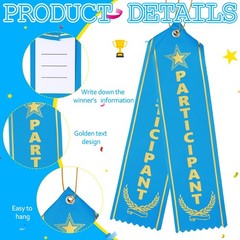 50 PCS Participant Award Ribbons 8×2 Inch Prizes For School Competition
