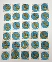 Vintage Animal Stickers African Safari Lion Monkey Crocodile