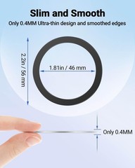 Black Magsafe Ring Stickers 10 Pieces Metal for Wireless Charging Compatibility