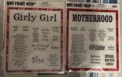 Karen Burniston Get Real Sticker 2 Pc Lot Motherhood Girly Girl Words Journal