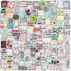 200pcs Inspirational Word Stickers Pack – Motivational Quote Decals for All Ages