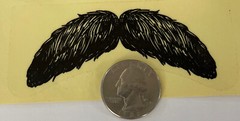 BLACK MUSTACHE Mylar Stickers (2pc)4-1/2″x3″)Men’s•Style•Wax•Hair •Face•Combing•