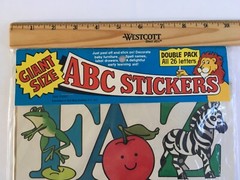 VTG 1974 Our Way Studios Stickers #2001 Giant Size ABC Stickers All 26 Letters