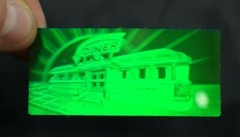 VTG Polaroid 3-D 90’s Holograms Prototypes – Trolley Car Diner 1.25 x 2.5″