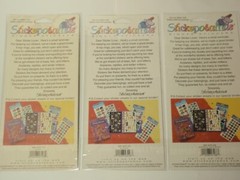 Lot 3 Vtg Stickopotamus Sticker Sheets: Sparkle Lady Bugs, Bows, Clouds NIP