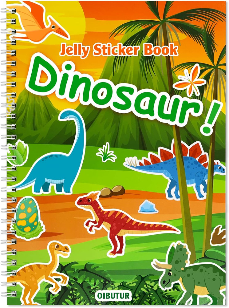 Reusable Sticker Book for Kids 1-3, Jelly Sticker Books for Toddlers 2-4 Years,