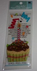 Jolee’s Dimensional 10 Piece CUPCAKE & CANDLE Stickers 3 1/2″ High NIP