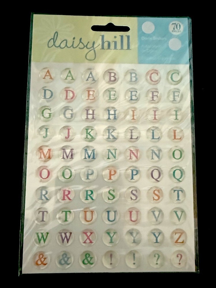 Daisy Hill Time Uppercase Pastel Alphabet Dome Stickers Pack 70 Letters Kids
