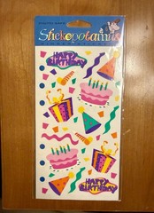 2 packs vintage stickopotamus * happy birthday celebration * binder stickers-nip