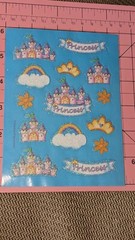 Vintage Stickers Creative Expressions Paper Art Glitter Princess Rainbow 1 Sheet