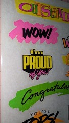 Vintage Stickers Neon Rewards American Greetings 1 Sheet ( Age Discoloration)
