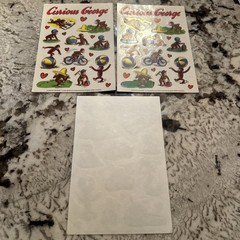 Vintage Forget Me Not Stickers American Greetings Curious George NWOT 3 Sheets