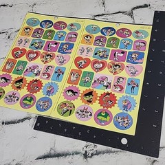 Vintage Y2K Power Puff Girls Cartoon Stickers Lot 2 Sheets 2000