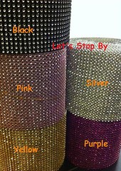 4.5″ 30ft yard Diamond Mesh Rhinestone Ribbon Crystal Wedding Wrap Multi Colors