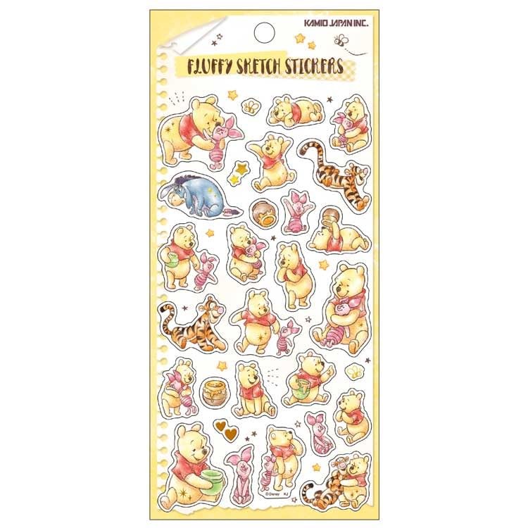 Kamiojapan Winnie the Pooh Fluffy Sketch Stickers 284647