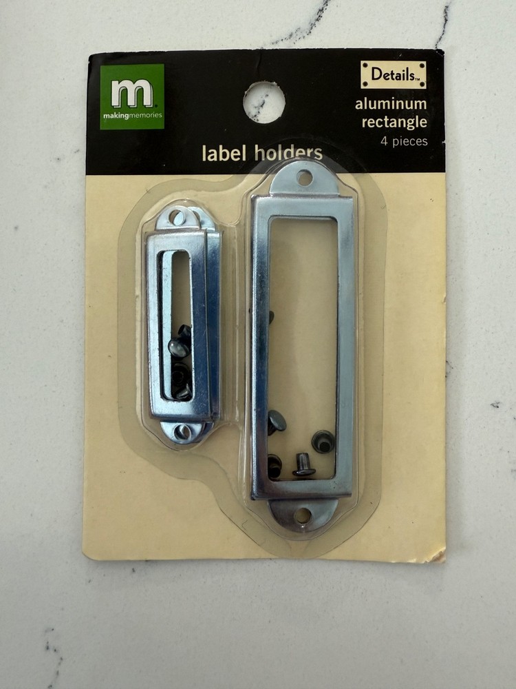 Making Memories Aluminum Rectangle Label Holders (4 Count) Scrapbooking Crafts