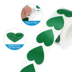 500pcs Light Green Heart Stickers 1 Inch Self-Adhesive Stickers Label for Shop