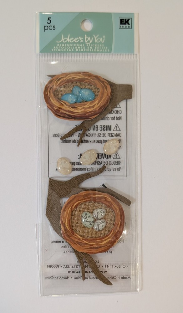 RARE Jolee’s Birds Nests & Eggs Mini Pack Of Scrapbooking Stickers