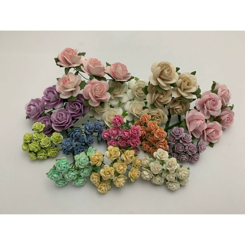 115 Mixed 3 Sizes Open Paper Flower Wedding bouquet DIY Scrapbook (TH/R268 – A3)