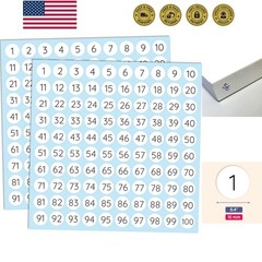25 Sheets, 1 to 100, Number Stickers Labels – 0.4″ Round, Pack of 2500