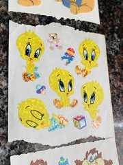 Big Lot of VTG Stickers Sandy Lion & Mrs Grossman – Fuzzy, Shimmery & Character