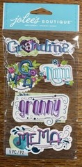 RARE Jolees GRANDMA WORDS Nana Granny Mema G-Ma Titles Gammy Scrapbook Stickers