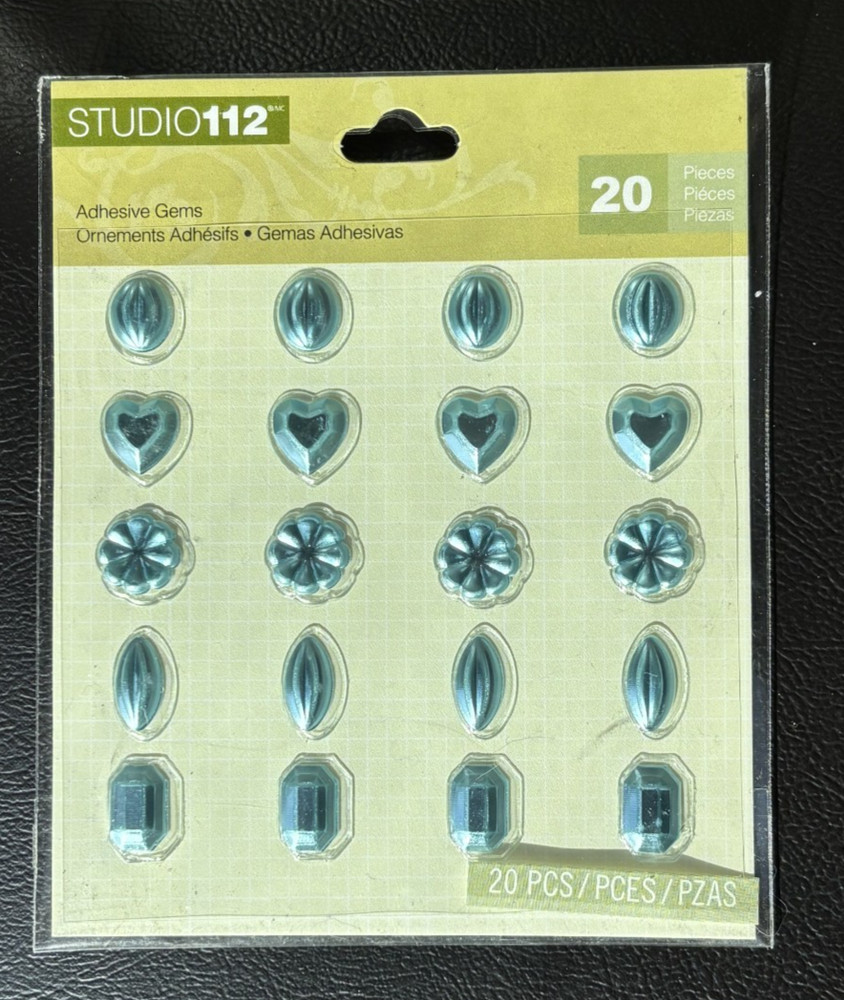 STUDIO 112 SCRAPBOOK SET OF 20 BEAUTIFUL ADHESIVE GEMS STICKERS *