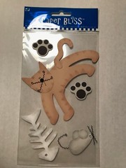 Vintage Paper Bliss CAT & MOUSE Kitten Theme 3-D stickers 92320 Fast FREE Ship!