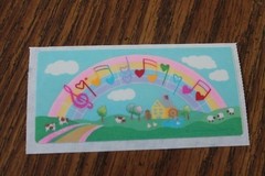 VTG 80’s Hallmark Sticker Rainbow music scale & notes country cottage sheep Cow