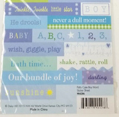 Daisy Hill Newborn Baby Boy Stickers Pastel Blue Words & Phrases Scrapbooking