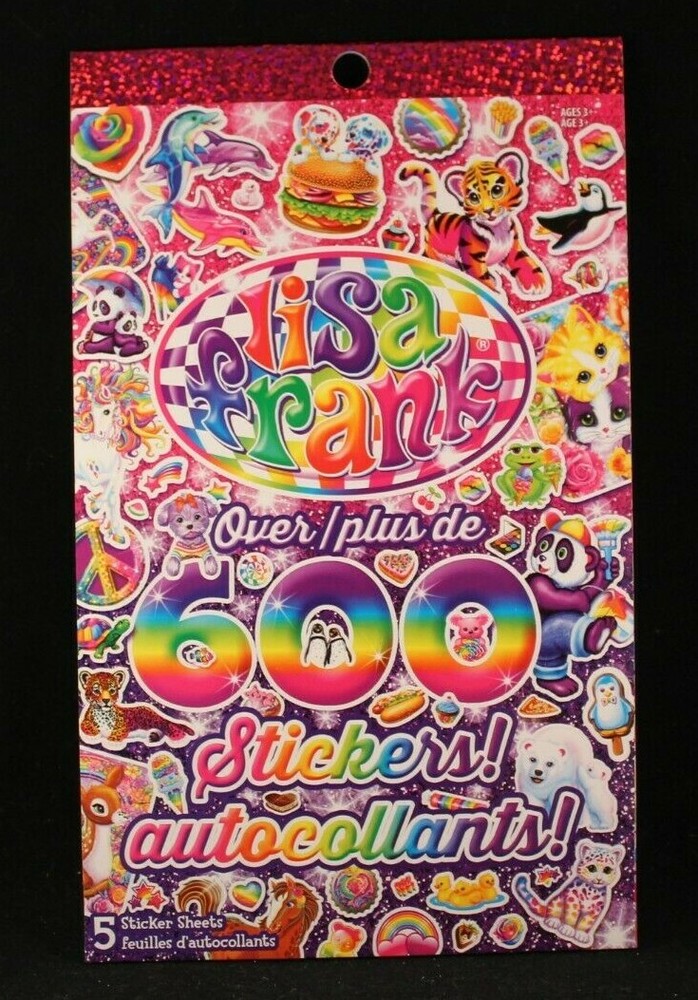 Lisa Frank – Sticker Book – Over 600 Stickers – 5 Sheets – Official Lisa Frank