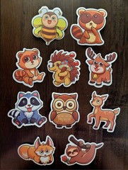 STICKERS UPICK Various Animals Cute Cartoon Vinyl PEEL & STICK