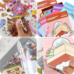 20 Sets DIY 3D Sticker Scene Collection Book DIY 3D House Stickers Make Your Own