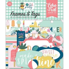 Crafts EP Die Cuts Pool Party Frames Tags Summer Fun Beach Umbrella Ice Cream
