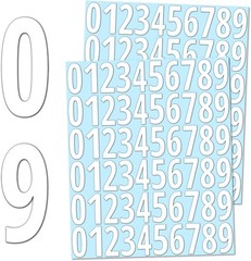 600 White Waterproof Vinyl Number Stickers 1 Inch for Indoor Outdoor Use