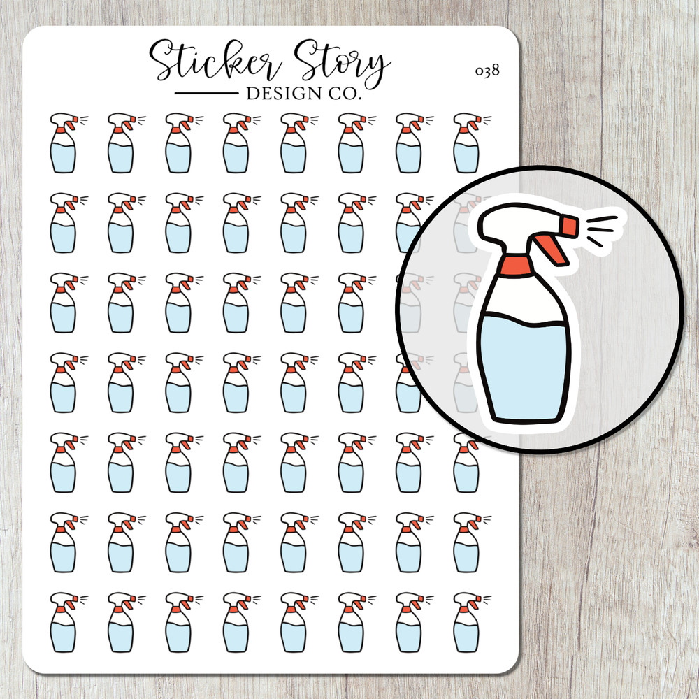 Spray Bottle Planner Stickers