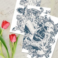 BEUNITONE 3 Sheet Mermaid Rub on Transfers for 6 inches x 12 inches, Colorful