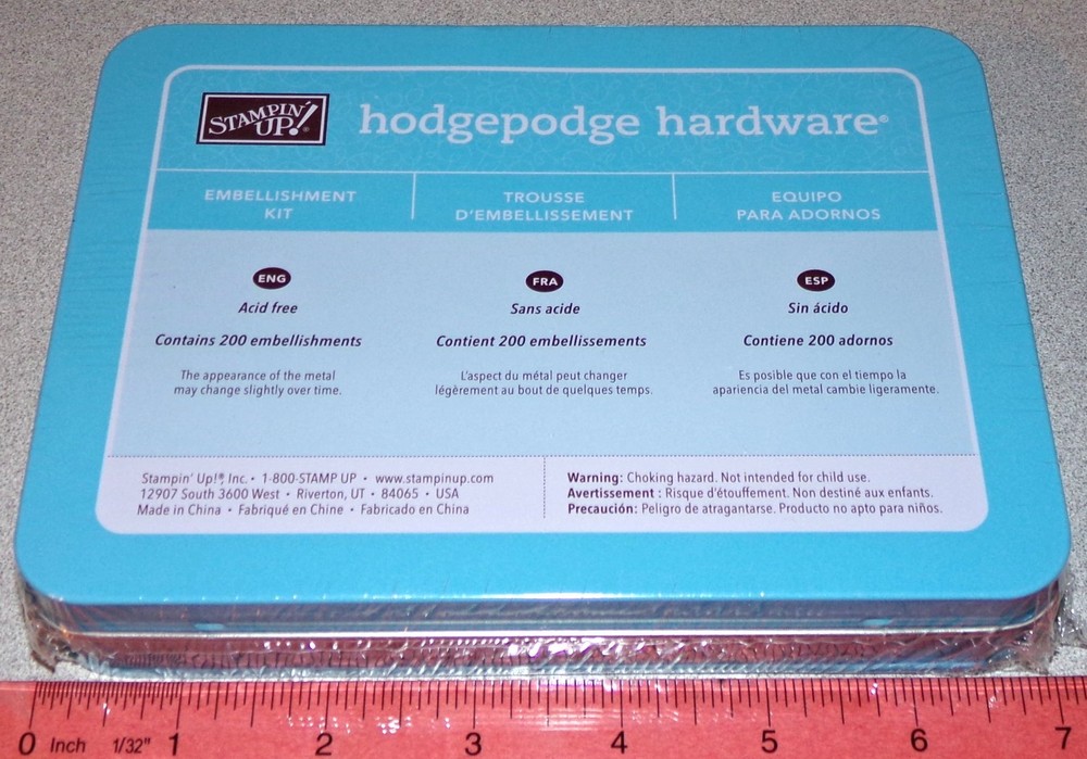 Stampin Up Styled Silver Embellishment Hardware Hodgepodge Kit 200pc New Sealed