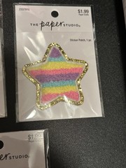 The paper studio Sticker Patches Set Of 3 Shooting Star, Heart And Star Fuzzy