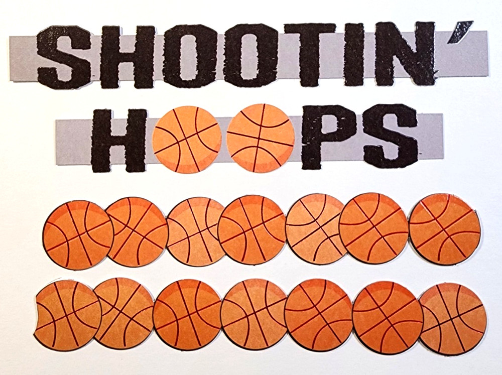 Basketball Shootin’ Hoops Stickers Red Foil Accents 4pc 6″x1″ Borders Scrapbook