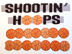 Basketball Shootin’ Hoops Stickers Red Foil Accents 4pc 6″x1″ Borders Scrapbook