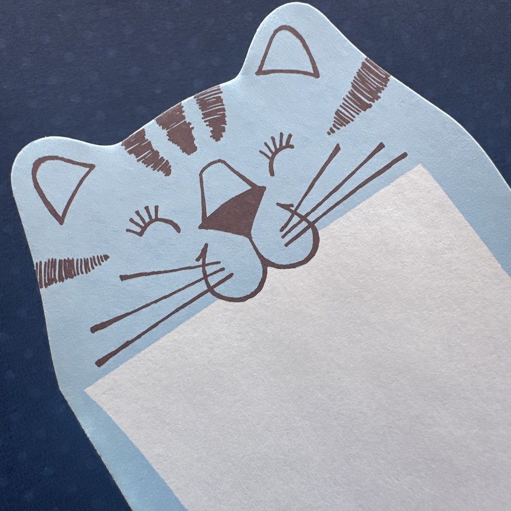 Vintage 80s Note Stationary Paper Sheets Feeling Blue 1983 Cat Sweet Message Lot