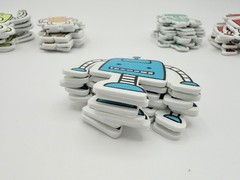 Robots Foam Stickers 40 pcs 5 Colors Retro Robot Craft Scrapbook Embellishment