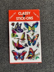 5 Packs Classy Stick-Ons By Jewel Prism Stickers Butterflies Animals Birds Deer