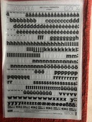 5 Letraset INSTANT LETTERING Transfer Letters 36pt & 48pt Paddington NICE 1