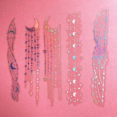 Moon Star Holographic Stickers Celestial Scrapbooking Journaling Cards